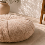 Thumbnail for Boucle Round Cushion | Handmade Teddy Accent Pillow for Sofa, Bed & Chair