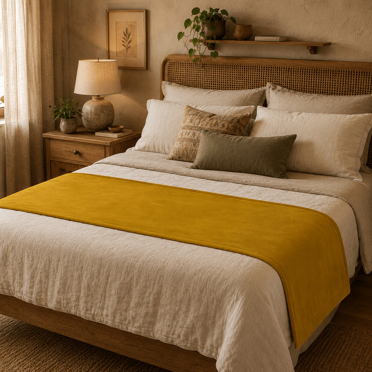 Handmade Velvet Bed Runner – 100% Cotton | Multiple Sizes & Colors Available