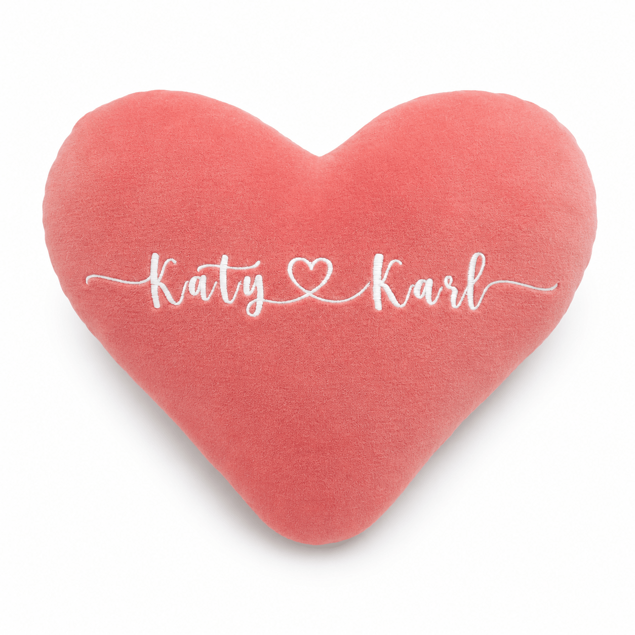 Personalized Heart Pillow - Custom Embroidered Velvet Cushion - Romantic Valentine’s Gift for Him/Her