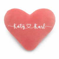 Thumbnail for Personalized Heart Pillow - Custom Embroidered Velvet Cushion - Romantic Valentine’s Gift for Him/Her