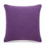 Thumbnail for Lavender White piping Cotton Velvet Cushion Cover