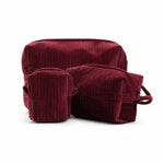 Thumbnail for Velvet Quilted Makeup Travel Pouch Handmade Cosmetic Bag Luxury Velvet Travel Bag Makeup Skincare Organizer | Coin purse Set Of 3