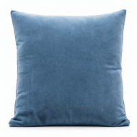 Thumbnail for Smoke Blue Cotton Velvet Cushion Cover