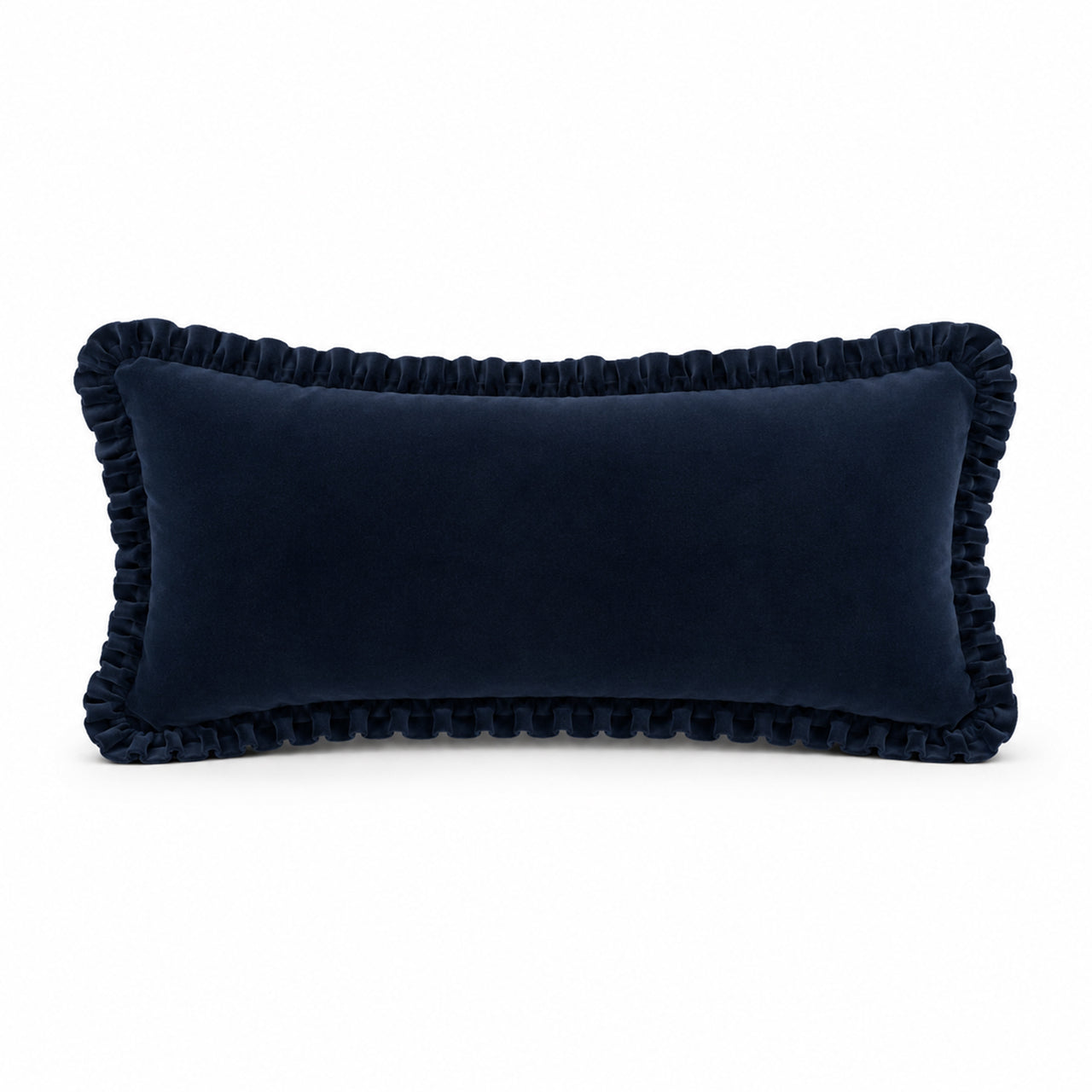 Cotton Velvet Lumbar Cushion Cover with frill