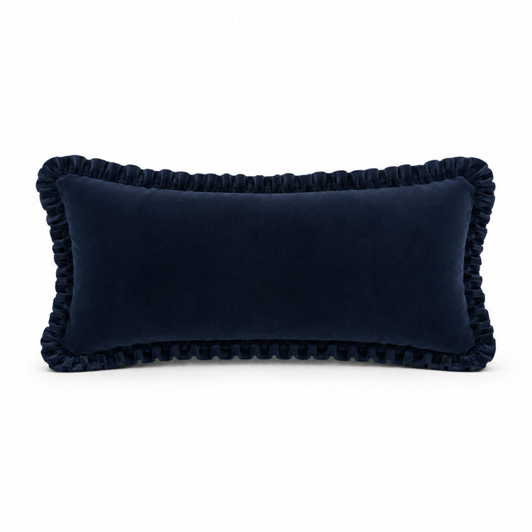 Cotton Velvet Lumbar Cushion Cover with frill