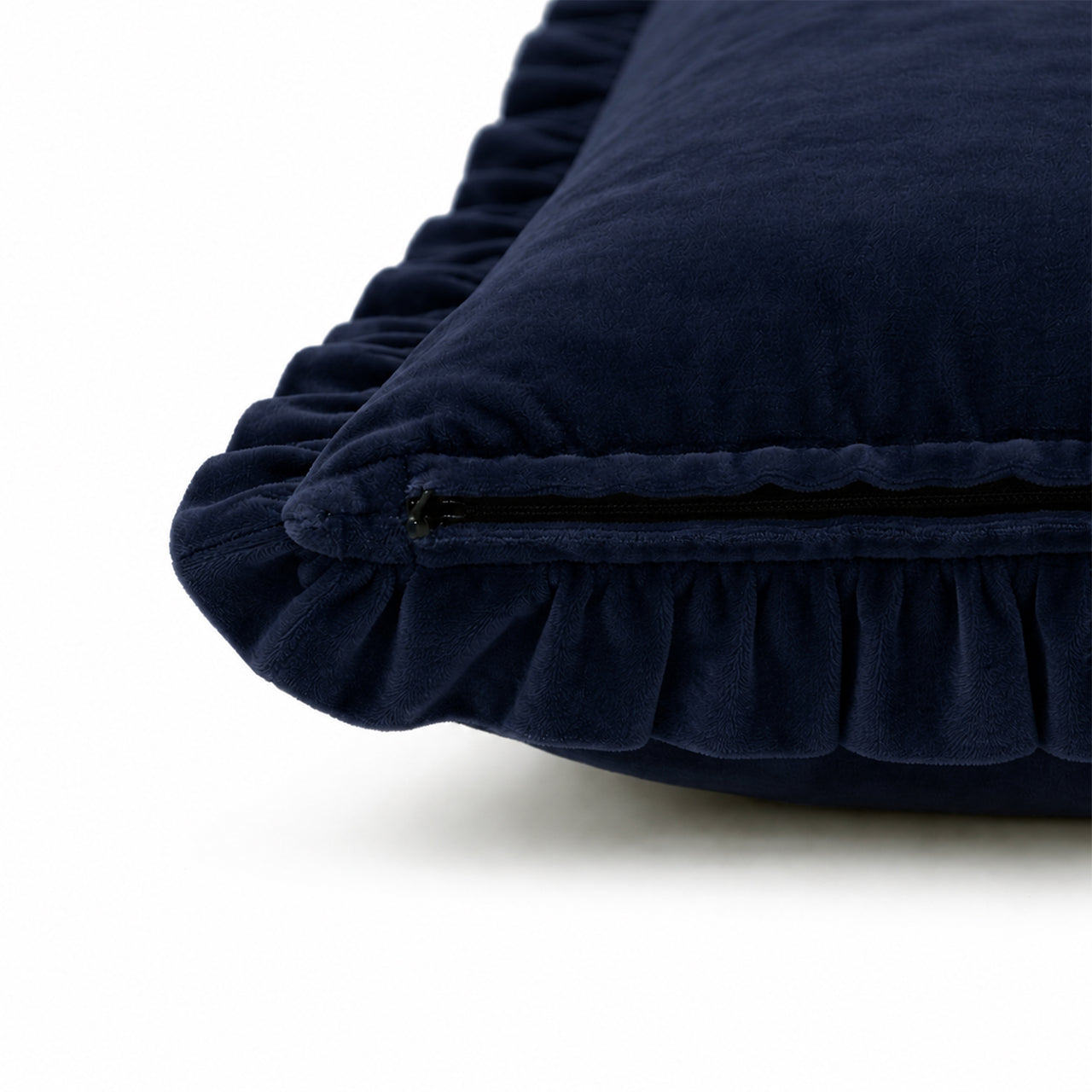 Cotton Velvet Lumbar Cushion Cover with frill