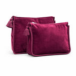 Thumbnail for Velvet Cosmetic Bag – Small, Large, or Set of 2 | Handmade Washbags with Tassel Zipper | Cotton Lined