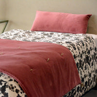 Thumbnail for Dusty Pink Cotton Velvet Bed Runner | Hand-Tucked Bed Scarf with Tassels | Luxury Sofa Throw