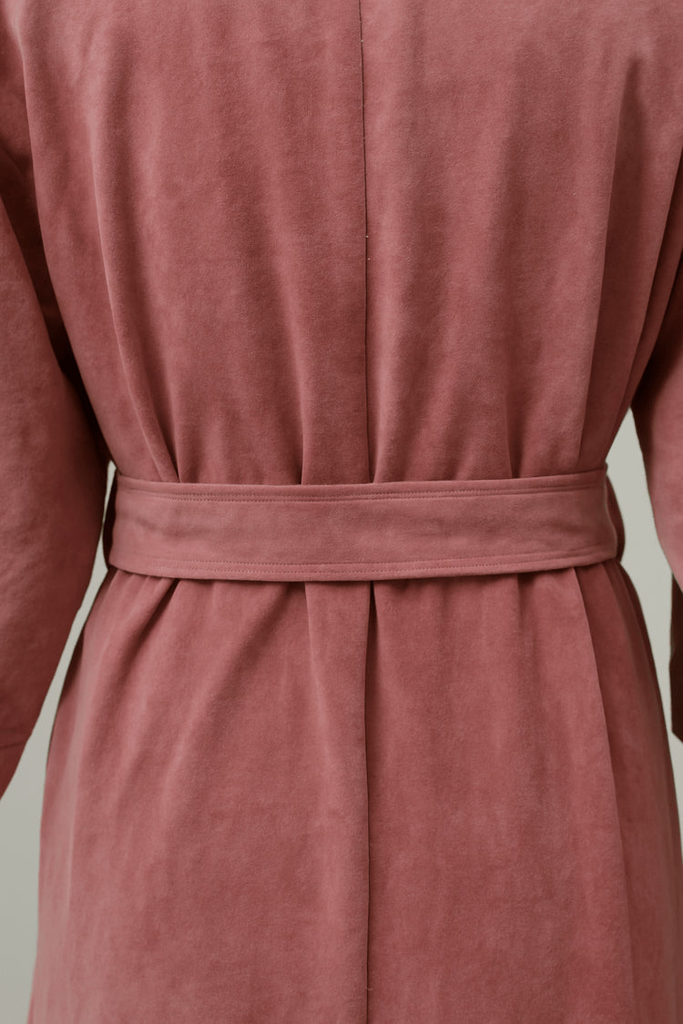 Dusty Pink Cotton Velvet Kimono