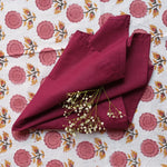 Thumbnail for Folded Mulberry solid cotton cambric cloth napkins with stitched hems