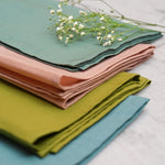 Thumbnail for Stacked solid cotton cambric dinner napkins in Sage