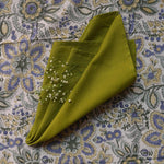 Thumbnail for Dusty Mustard solid cotton cambric cloth napkins with stitched hems