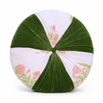 Thumbnail for Moss green Hand Block Printed round pleated Cushion pillow for seat pad for chair for stool (Copy) (Copy)