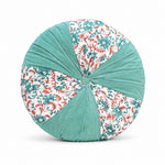 Thumbnail for Aqua Hand Block Printed round pleated Cushion pillow for seat pad for chair for stool (Copy)