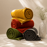 Thumbnail for Handmade Cotton Velvet Bed Runner | 48 Colors | Hand-Tucked Bed Scarf with Tassels | Luxury Sofa Throw