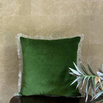 Thumbnail for Velvet Fringe Cushion Cover | Handmade Cotton Velvet Pillowcase | Decorative Throw Pillow Cover for Sofa or Patio
