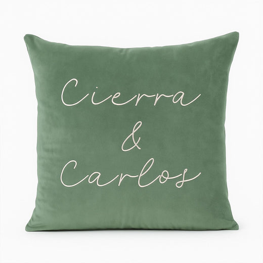Custom Name Pillowcase in Sage Green