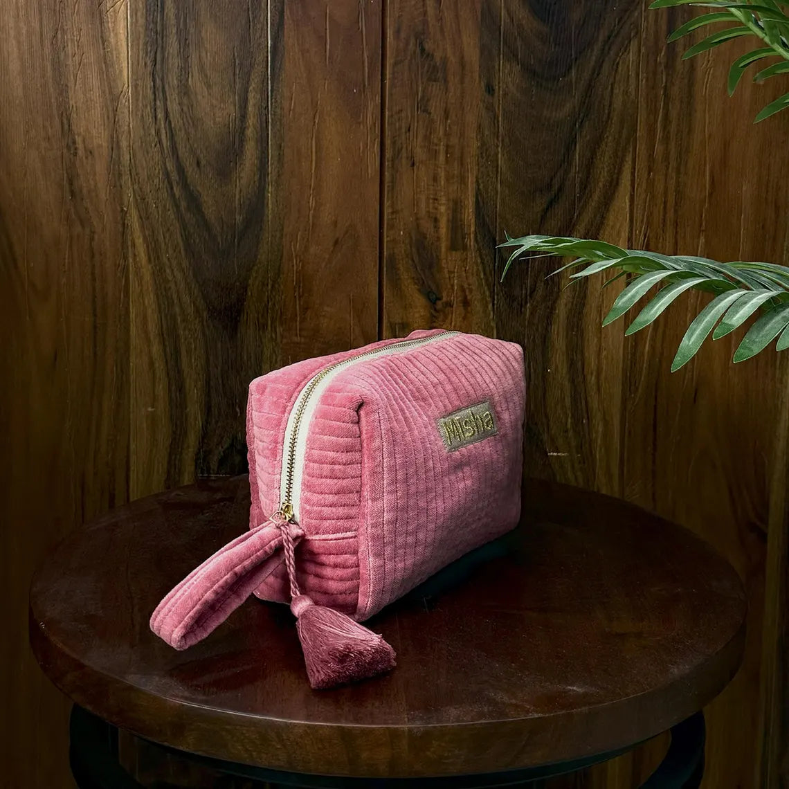 Wash Bag Personalised Velvet Makeup Bag Custom Name Velvet