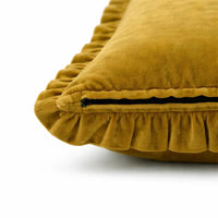 Thumbnail for Cotton Velvet Ruffle Cushion Cover | Soft Decorative Throw Pillow, 48 Colors, Custom Sizes Available
