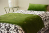 Thumbnail for Luxury Moss Green Cotton Velvet Bed Runner: Twin, Full, King, Queen