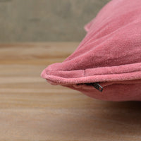 Thumbnail for Pink Cotton Velvet Cushion Cover: Decorative Throw Pillow with Trim