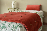 Thumbnail for Burnt Orange Velvet Bed Runner: Luxury Cotton Velvet, Twin to King