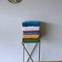 Thumbnail for Velvet Chair Cushion with Ties: Square Cotton Seat Pad