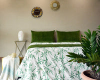 Thumbnail for Luxury Moss Green Cotton Velvet Bed Runner: Twin, Full, King, Queen