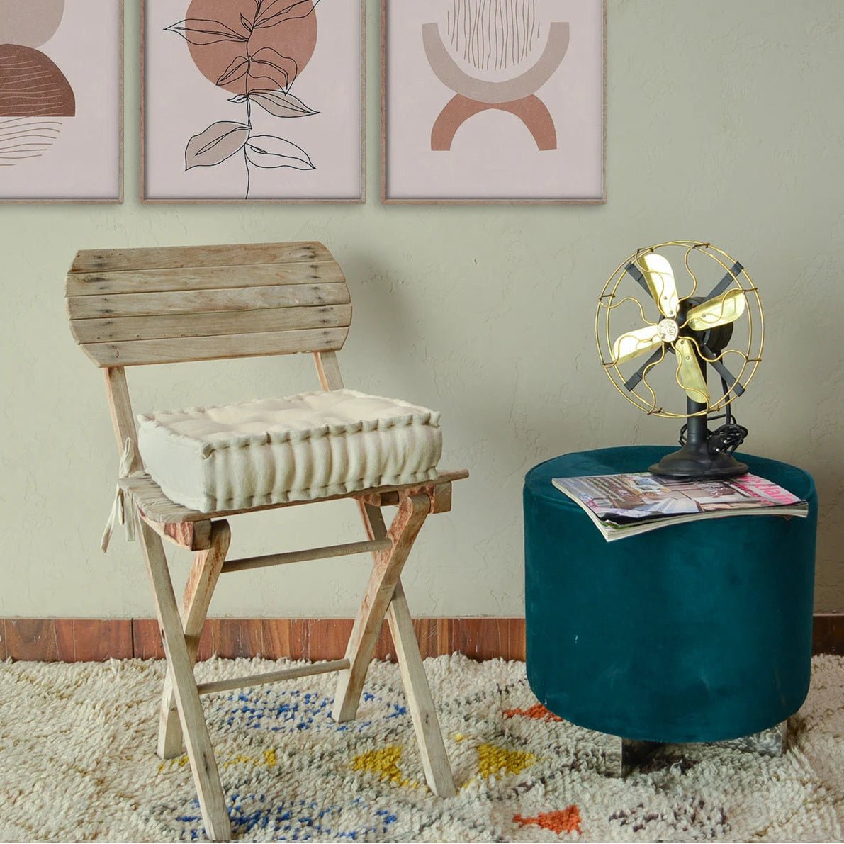 Linen Chair Cushion with Ties: Square Seat Pad, Soft Fill