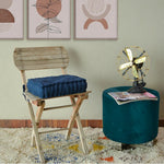 Thumbnail for Linen Chair Cushion with Ties: Square Seat Pad, Soft Fill