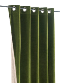 Thumbnail for Mustard Velvet Curtain Panel: Luxury Cotton Window Treatment