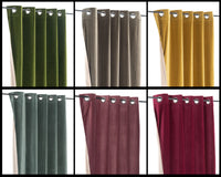 Thumbnail for Mustard Velvet Curtain Panel: Luxury Cotton Window Treatment