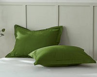 Thumbnail for Moss Green Cotton Duvet Cover: 400 TC Washed Bedding Set