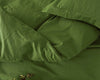 Thumbnail for Moss Green Cotton Duvet Cover: 400 TC Washed Bedding Set