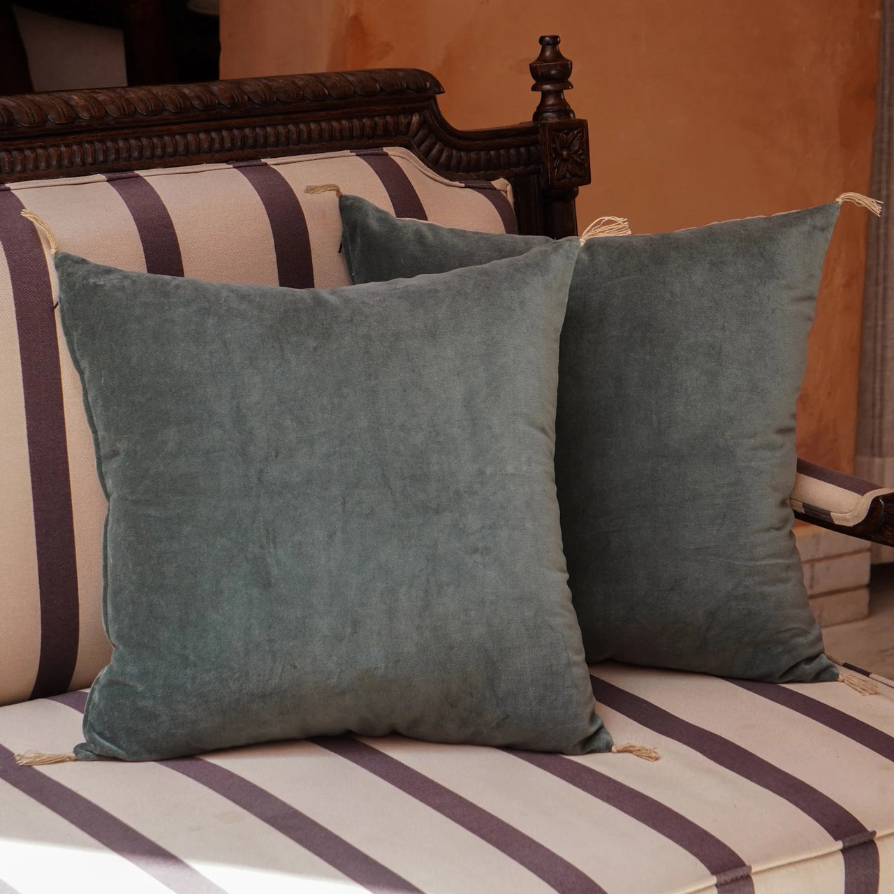 Luxury Velvet and Natural Linen Cushion Cover (Set of 2)