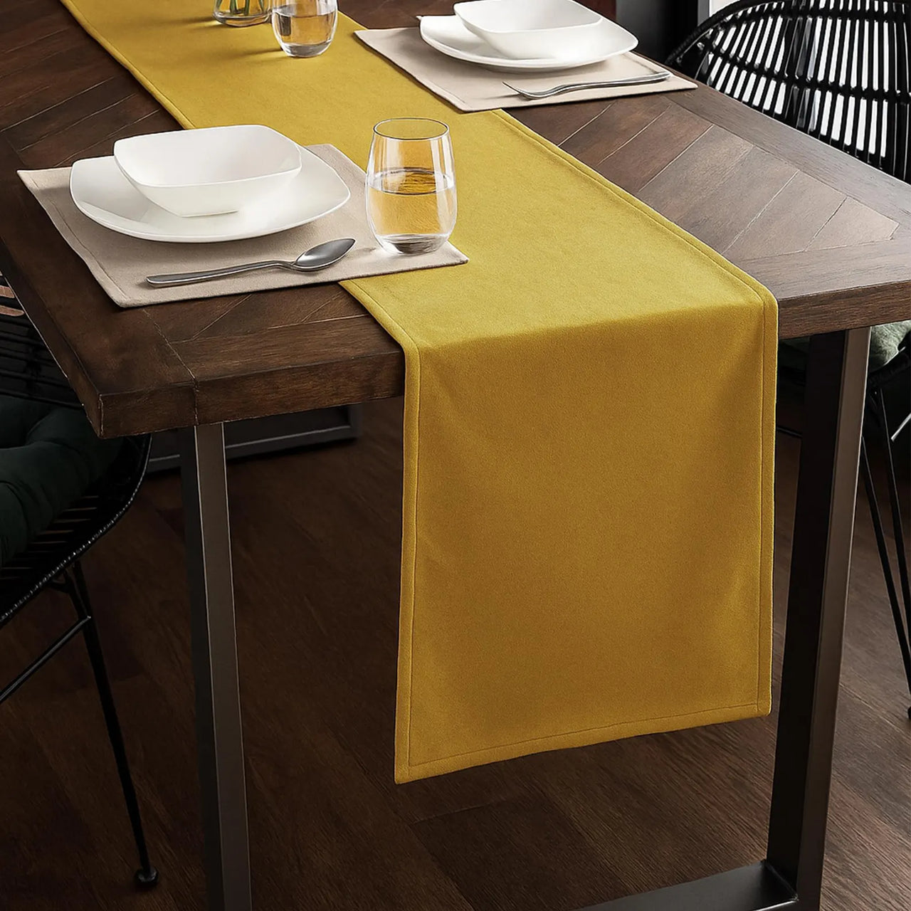 Handmade Cotton Velvet Table Runner: 40 Color Options, Elegant Table Decor