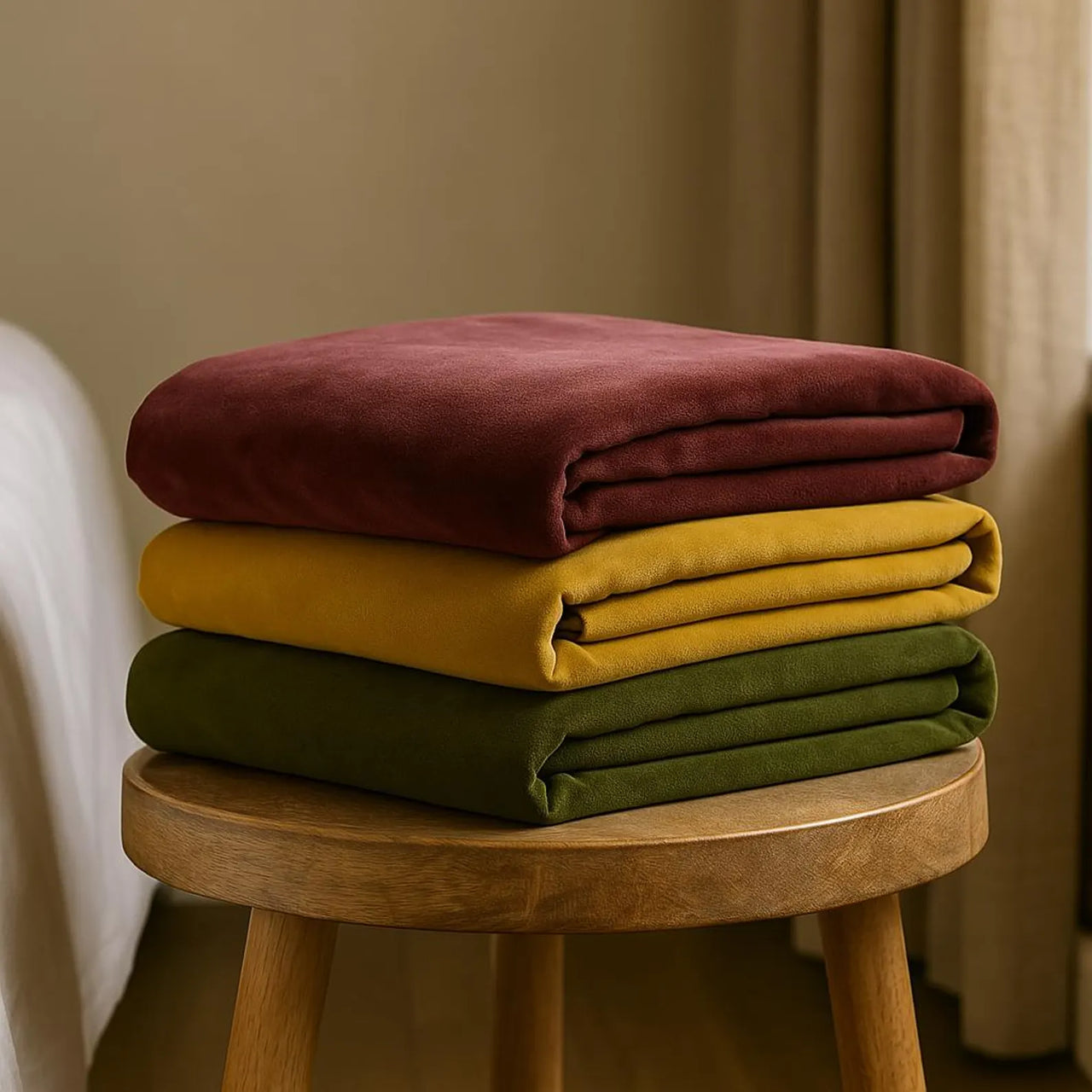 Handmade Cotton Velvet Table Runner: 40 Color Options, Elegant Table Decor