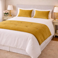 Thumbnail for Rose Pink Velvet Bed Runner: Luxury Cotton Velvet Throw Blanket