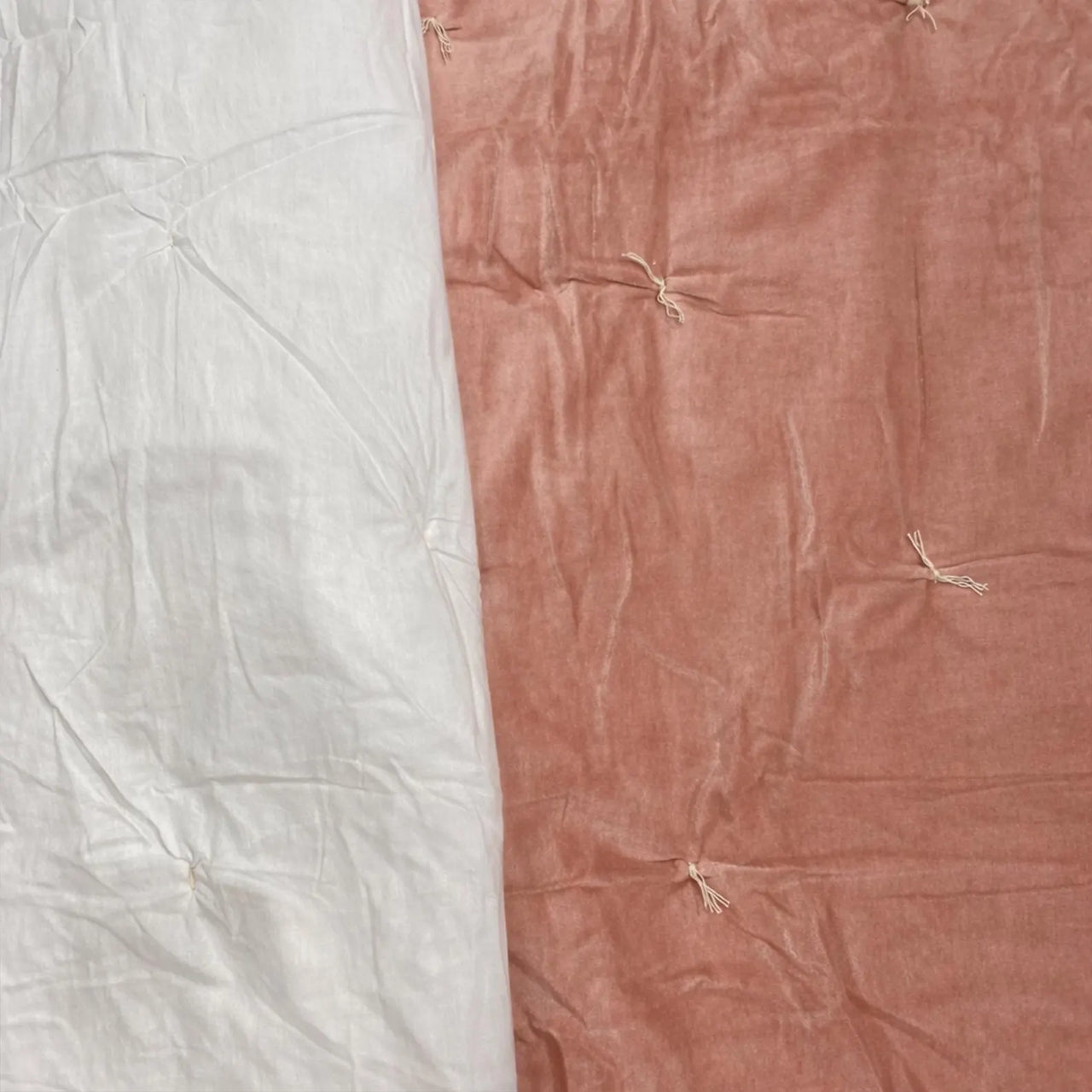 Handmade Cotton Velvet Quilt: Luxurious Tufted King size Throw