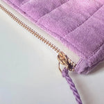 Thumbnail for Personalized Cotton Velvet Zipper Pouch with Tassel – Custom Name Makeup Bag – YKK Gold Zip Cosmetic Case – Bridesmaid Gift