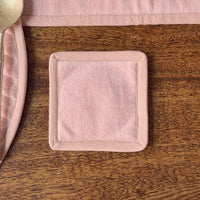 Thumbnail for Cotton Velvet Table Runner Set with Round Quilted Placemats, Coasters & Cotton Napkins
