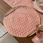 Thumbnail for Cotton Velvet Table Runner Set with Round Quilted Placemats, Coasters & Cotton Napkins