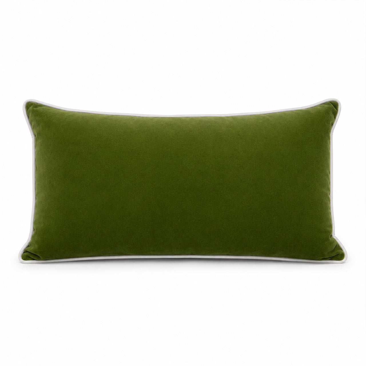 Cotton Velvet Lumbar Cushion Cover with Piping