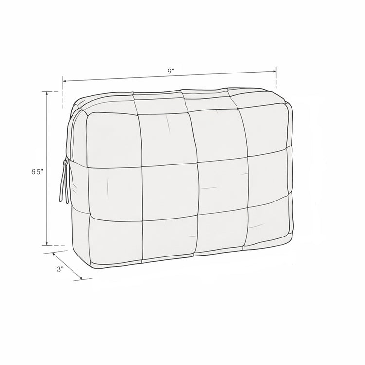 Handmade Quilted Velvet & Block Print Pouch – Travel Makeup Bag | Soft Cosmetic Organizer | 7 Color Options