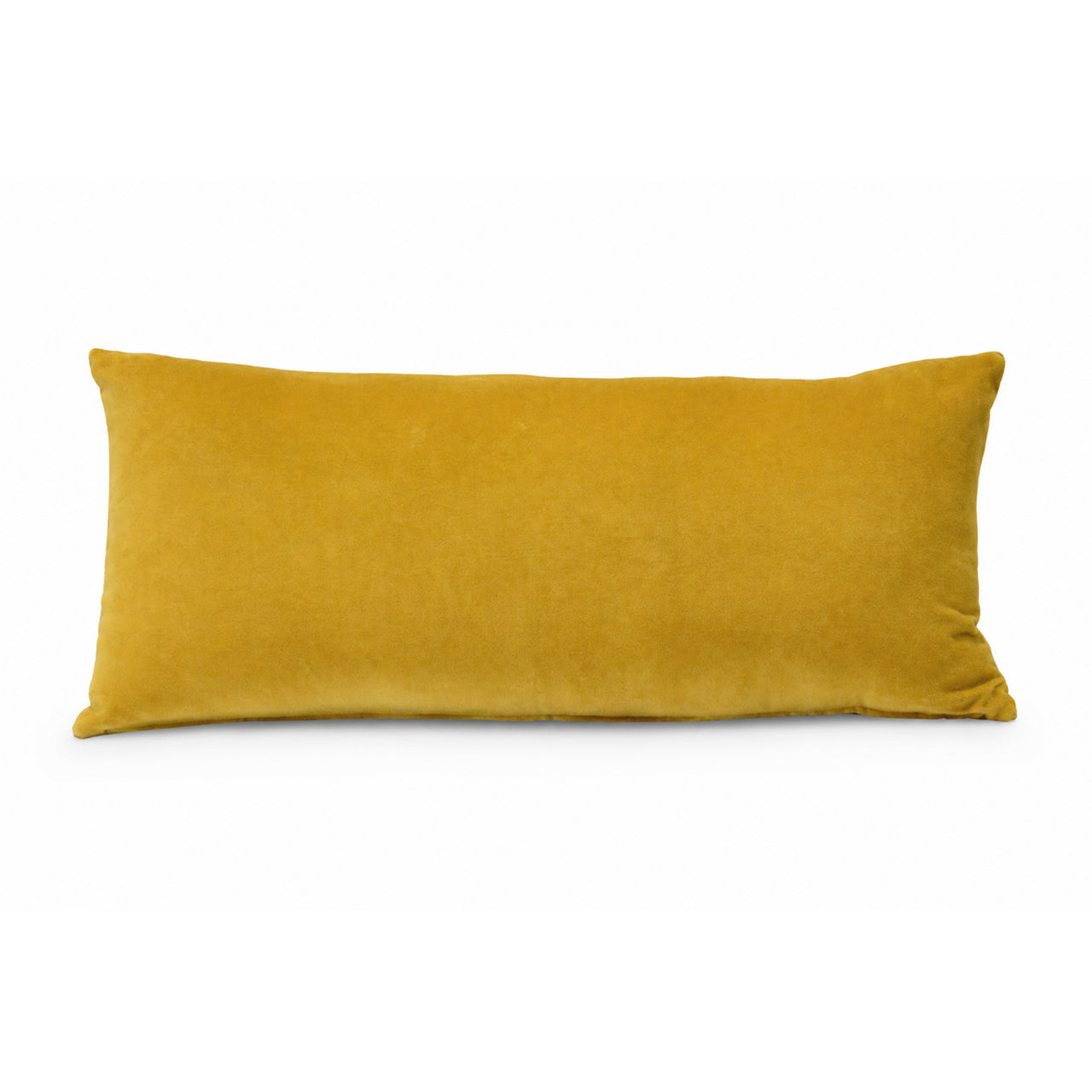 Cotton Velvet Mustard Lumbar Pillow Cover