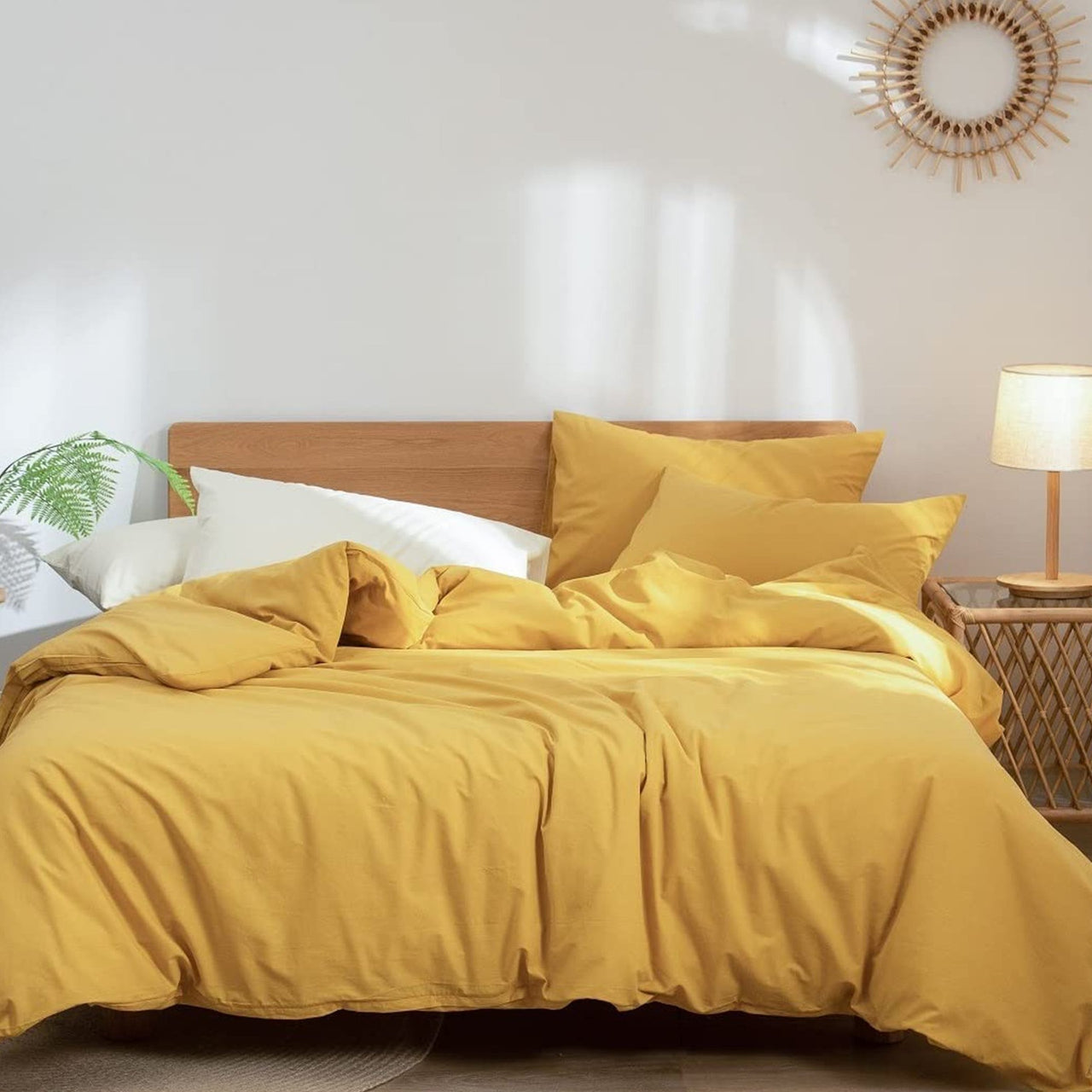 400 TC Washed Cotton Duvet Cover: Cinnamon Boho Bedding