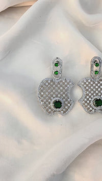 Apple Pearl Hoop Earrings – CZ AD Huggie Earrings, Elegant Bridal Gift for Women