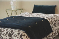 Luxury Moss Green Cotton Velvet Bed Runner: Twin, Full, King, Queen