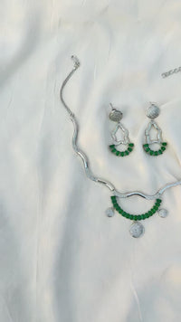 Emerald CZ AD Necklace Set – Bridal Statement Jewelry | Indian & Pakistani Wedding Jewelry