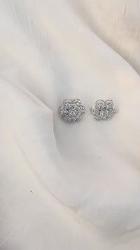 Sparkling CZ Floral Stud Earrings – Bridal & Party Wear Jewelry for Women